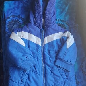 Blue Kids Jacket with White Accents